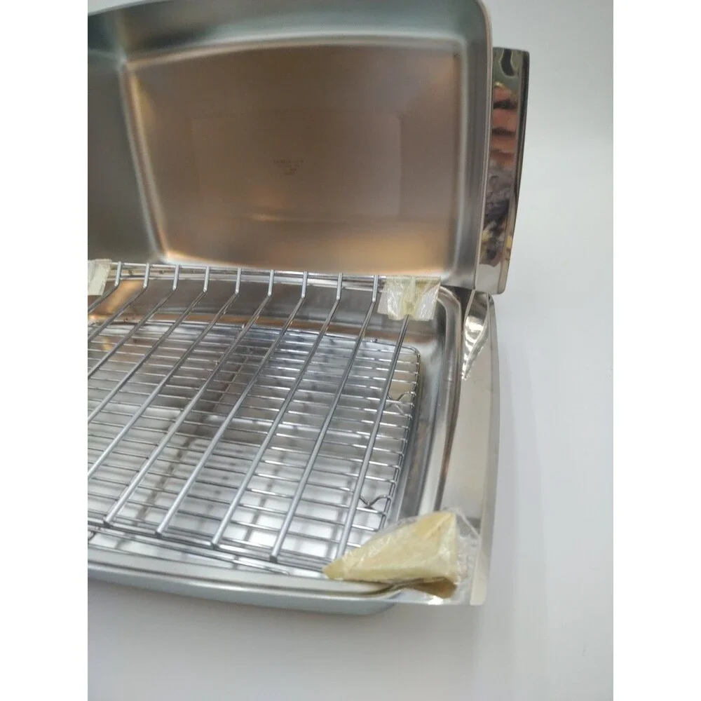 Farberware Korea Stainless Steel Roaster Pan Chafing Pan with Lid & 2 Racks 15